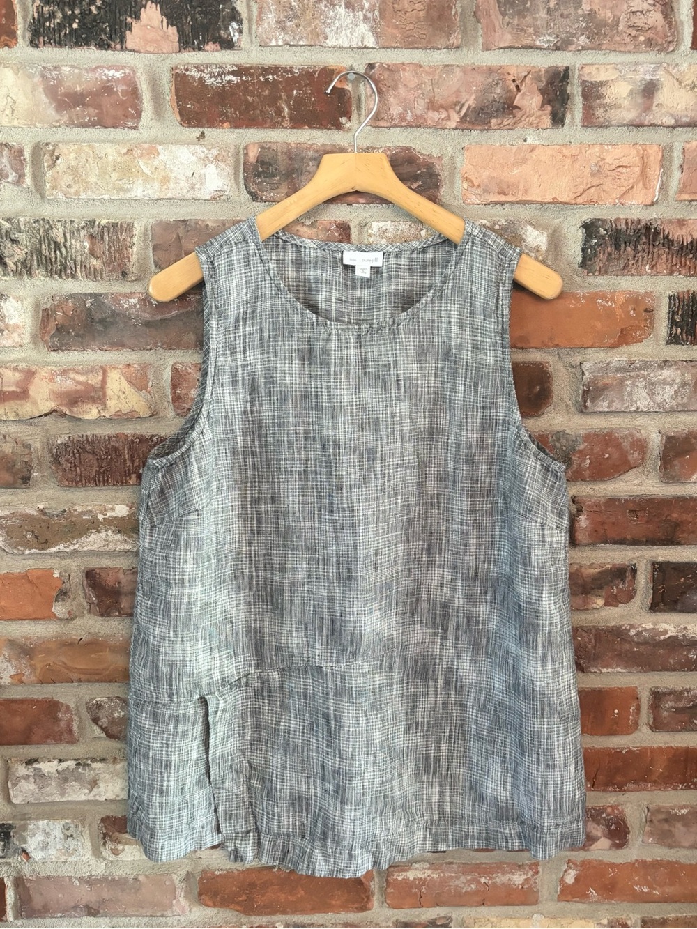 J. Jill Gray 100% Linen Sleeveless Tunic Shirt Top, XL Petite